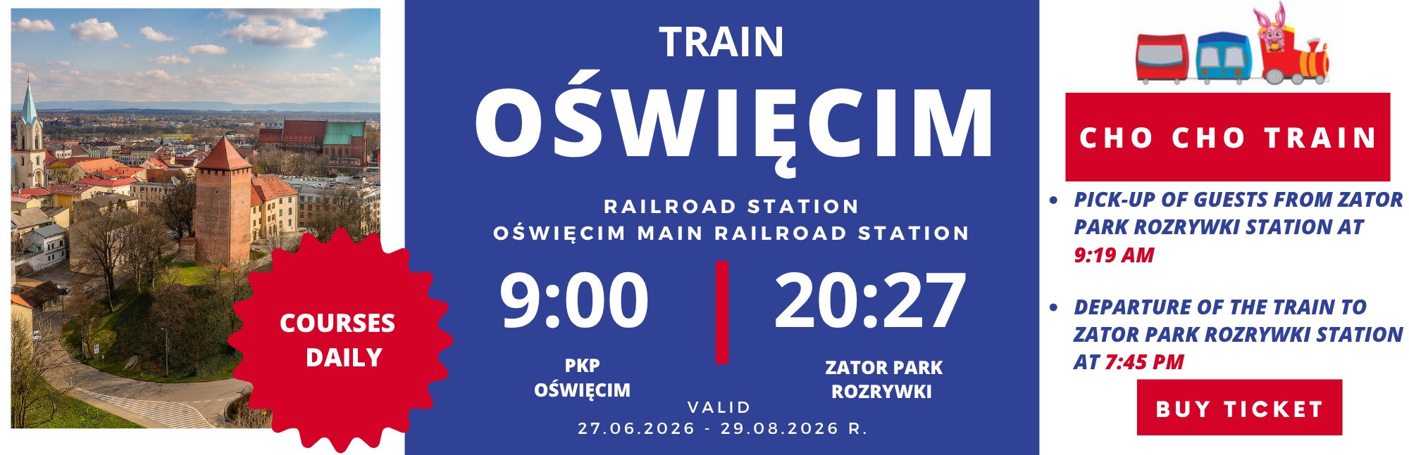 Train Oswiecim – Energylandia (high season)
